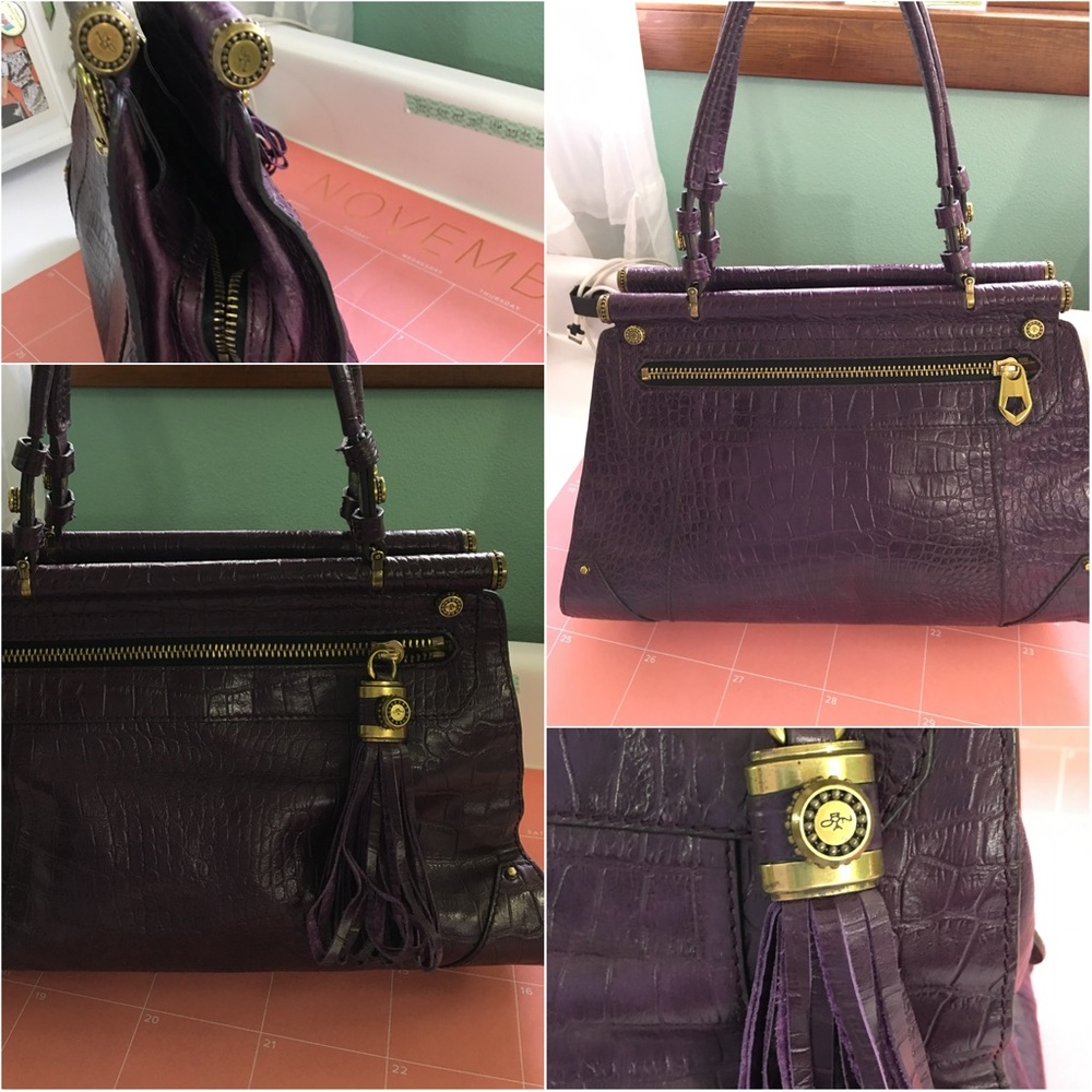 Oryany Zoe Purple Croc Leather Purse